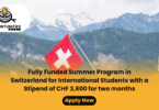 Switzerland's 2024 EPFL Life Sciences Summer Research Program