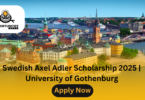 Swedish Axel Adler Scholarship 2025 | University of Gothenburg