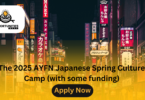 This is a once-in-a-lifetime chance for you to visit the Culture Camp in Japan in the spring of 2025 and take in the gorgeous scenery, cherry blossoms, and nice weather. Youth from around the globe are encouraged to apply for the AYFN JAPAN Winter Culture Camp 2025 in Tokyo by the ASEAN Youth Friendship Network (AYFN). A partial grant to attend a spring camp in Tokyo, Japan, is available to applicants. The cultural exchange program runs for six nights, from April 13 to April 18, 2025. IELTS is not necessary, and there is also no application fee. Without going through the selection procedure, those who are unable to obtain the scholarship can apply for the self-funded program. The program is intended for professionals, leaders, and students. Are you prepared to travel to Japan with AYFN's Japan Culture Camp in the spring of 2025? See the information below. Information Regarding the 2025 AYFN Japanese Spring Culture Camp Japan is the host nation. City: Camp Tokyo Dates: April 13–18, 2025 Advantages: Self-funded, fully funded scholarship Due date: January 5, 2025 Benefits of the AYFN Japan Program Spend six days living in Tokyo, Japan. Prior to departure Japanese language instruction Explore Tokyo's intriguing locations. Savor real Japanese food, such as ramen, udon, sashimi, and sushi. Explore Shibuya and Ginza's busy shopping arcades. AYFN's electronic certificate of participation. Scholarship and Coverage Types (Financial Advantages) Scholarship type: Gold (up to $1,000 USD) Meals and Accommodations Every activity listed on the schedule Local conveyance E-Participation Certificate Costs of in-country administration No application fee Qualifications All nations are eligible to apply for the program. The age range for scholarship applicants is 17–35 years old. Has the ability to speak English. Emotional and physical well-being. Be curious about Japanese culture. Documents Needed Use the online application to upload these documents: Europass Curriculum Vittae (Resume) Format 250 words Motivational letter on "Why should they choose you and why do you need this scholarship?" 250 words Write a paper explaining "why you deserve this scholarship." Demonstrate your enthusiasm for Japan and how this program will benefit you in the long run. evidence of the application fee. Every document needs to be written in English. How Can I Register for the 2025 AYFN Japan Spring Culture Camp? Online applications are accepted. Complete the online application. Those that make the short list will be invited to the interview. Below is a link to the official webpage. Apply Here: https://ayfnhq.org/event/partial-scholarship-spring-japan-culture-camp-2025-in-tokyo-japan/