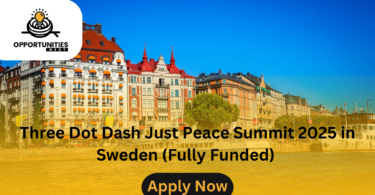 Three Dot Dash Just Peace Summit 2025 in Sweden (Fully Funded)