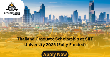 Thailand Graduate Scholarship at SIIT University 2025 (Fully Funded)