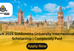 UK 2025 Goldsmiths University International Scholarship | Completely Paid