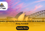 Deakin University Scholarships 2025-26 in Australia (Fully Funded)